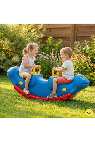 MUPARK Tırtıl Tahterevalli 3 Kişilik Sallanan Oyuncak Bahçe Kreş Ev Tipi 133 ...