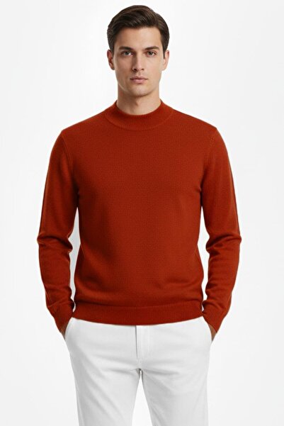 Uki KIRMIZI Yarım Balıkçı Triko Kazak