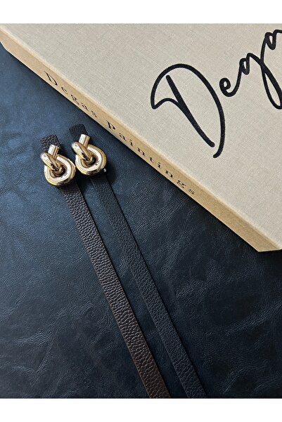 LİA KEMER 2-Pack Journey Interlocking Ring Pattern Faux Leather Women's Gold ...