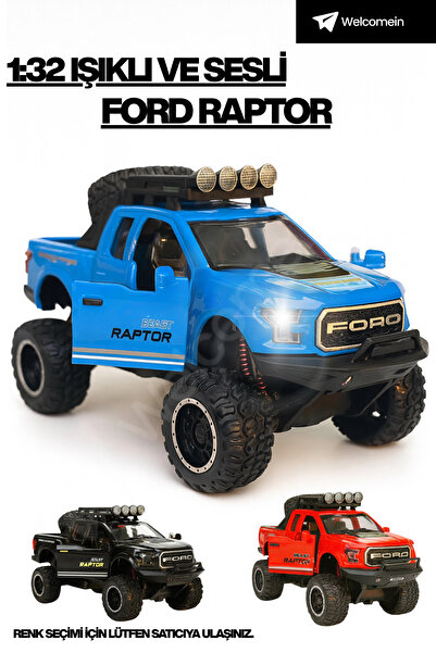welcomein Ford Raptor 1:32 Sürtmeli Off-Road Oyuncak Araba Işıklı Müzikli 4x4...