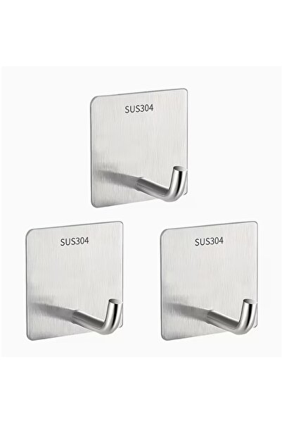 Kitchen Beauty 2 Adet Paslanmaz Çelik Askı Kendinden Yapışkanlı Banyo, Mutfak...