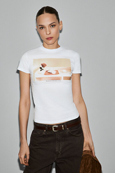 GRIMELANGE Areluna Women's Organic Cotton Crew Neck Short Sleeve Slim Fit Whi...