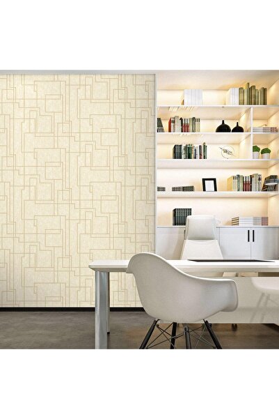 Adawall Tapet Vinil Superlavabil, Model Geometric, Bej deschis, UV, Ignifug, ...