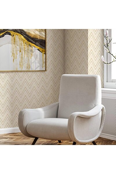 ashomedesign.ro Super Washable Vinyl Wallpaper, Geometric Pattern, Cream, UV,...
