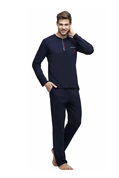 Margoun Men Pajamas Pants Set Pants and Long Sleeve Top Set