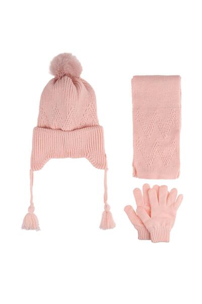 Kitti 4-8 Years Old Girl's Scarf, Beanie, Gloves, Fleece Inside, 3-Piece Set ...