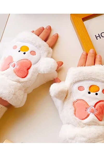 MD Moda Accessories قفازات قطيفة بدون أصابع مع تفاصيل فيونكة لطيفة |   قفازات...