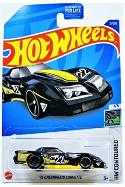 HOT WHEELS Masinuta 76 Greenwood Corvette, HW Contoured 2022, Negru, 1:64