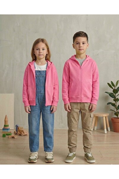 Kyex Unisex Kids Pink Zippered Hooded Sweatshirt - the Most Comfortable Basic...