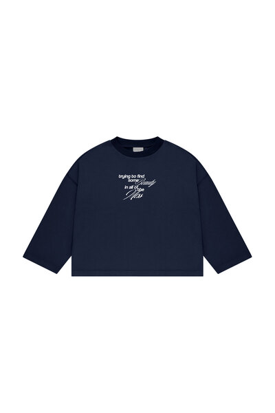 lethestudios Chaos Baskılı Uzun Kollu Basic T-Shirt