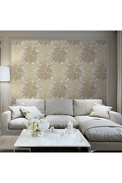 Adawall Tapet Vinil Superlavabil, Model Floral, Bej, UV, , Ignifug, Rolă 10.6 mp