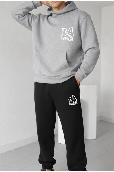 FUFLUNS La Los Angeles Printed Unisex Men/Women Hooded Oversize Bottom/Upper ...