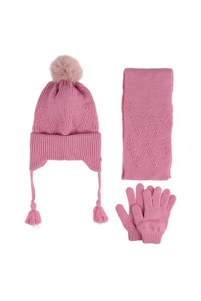 Kitti 4-8 Years Old Girl's Scarf, Beanie, Gloves, Fleece Inside, 3-Piece Set ...