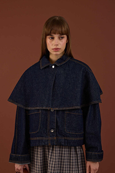 Beju be KAZE pelerin detaylı denim ceket