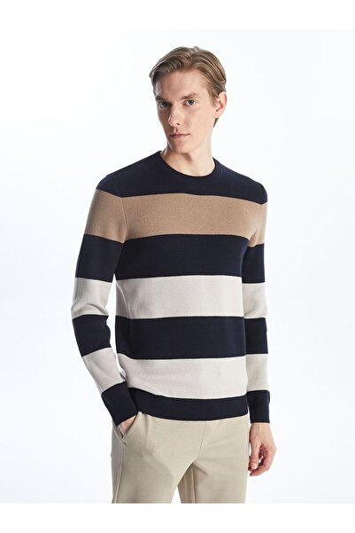 LC Waikiki Pulover pentru bărbați în dungi cu gât roșu