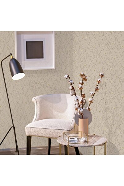 ashomedesign.ro Super Washable Vinyl Wallpaper, Floral Pattern, Beige, UV, Fi...