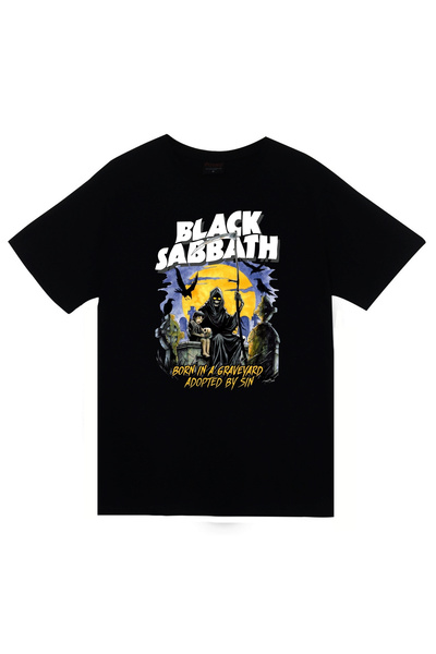 fame-stoned Black Sabbath Printed Unisex 100% Cotton Black T-Shirt