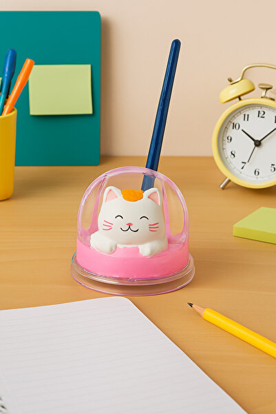 Livava Kedicik Mini Water Pen Holder, Decorative Desktop Accessory with Snow ...