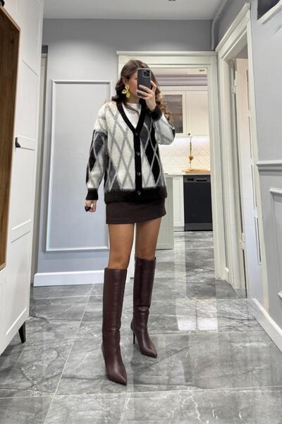 Banu Angay Fabric Mini Skirt Bitter Brown