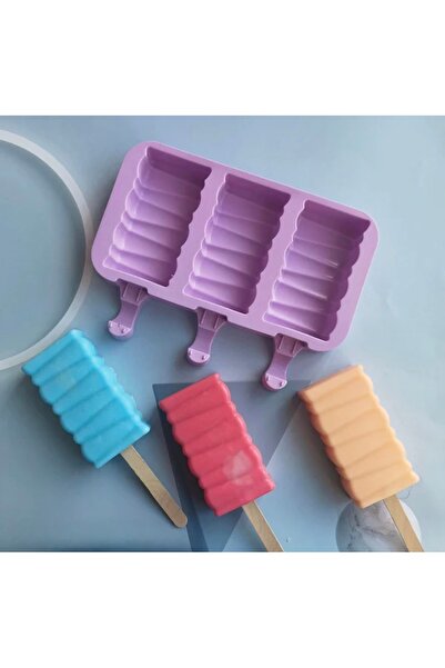 cc bin shihon قالب سيليكون ايسكريم مع 50 قطعة اعواد خشبية قالب ثلج سيلكون