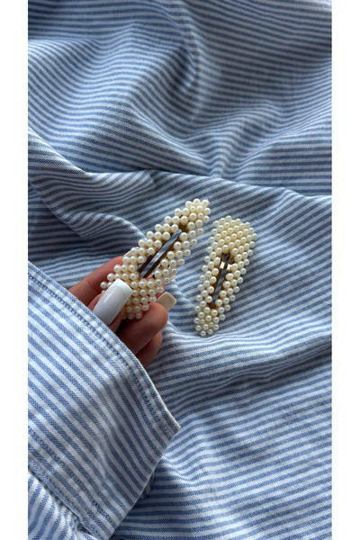 YOYYO Set de 2 agrafe cu detaliu perlat – Agrafe de păr elegante și la modă