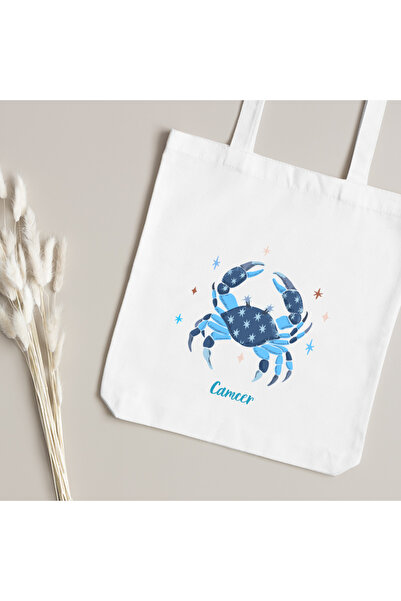 junobi حقيبة قماش خاصة برج السرطان 35x40 سم-سلسلة علم التنجيم-سرطان