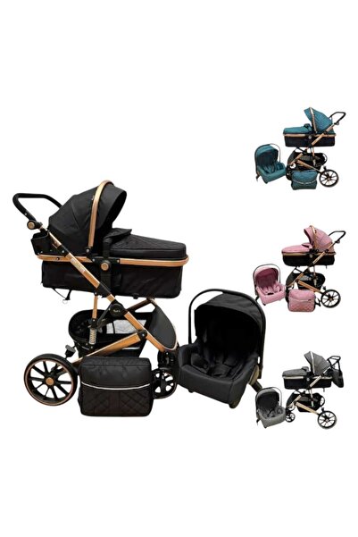 OEM Carucior Bebe 3 in 1 Pliabil si Multifunctional - Negru