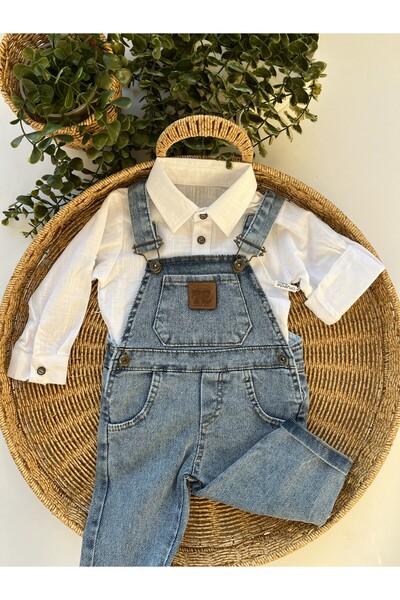 Oryeda Bebe Lovmi Baby GÖMLEKLİ KOT SALOPET TAKIM