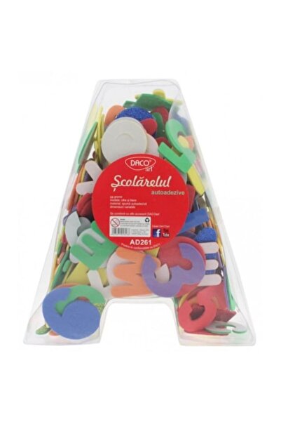 Daco Adhesive Foam Shapes, 30 g, School Model, Numbers and Letters, Multicolor