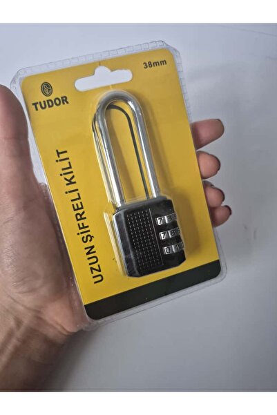 TUDOR 38 mm Uzun Şifreli Kilit – 3 Haneli Kombinasyonlu Asma Kilit