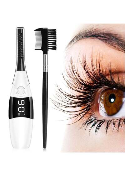 Generic أداة تجعيد الرموش الحرارية بأربعة أوضاع مع شاشة LCD، ومشط حراري مزدوج...