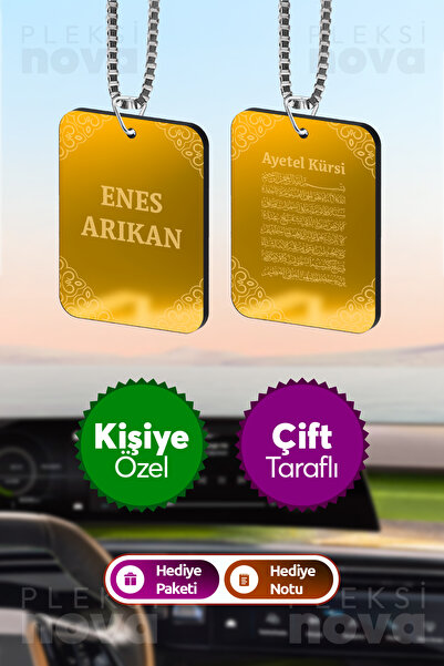 Pleksinova Kişiye Özel İsimli Ayetel Kürsi Araba Süsü Dikiz Aynası Süsü Araba...