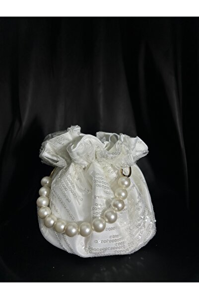 Bridal Luxe Silphine stone studded lace special design bridal bag