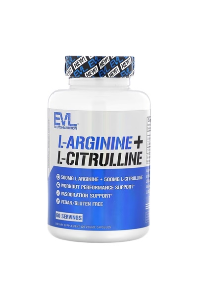 evlution nutrition Arginine Arjinin + L-Citrulline Sitrulin Nitrix Oxide Boos...