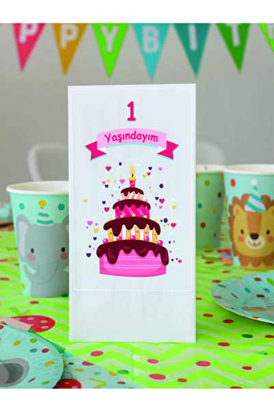 Baskı Adresi Matbaa & Promosyon 1 Yaşındayım Yazılı Çocuk Doğum Günü için Pem...