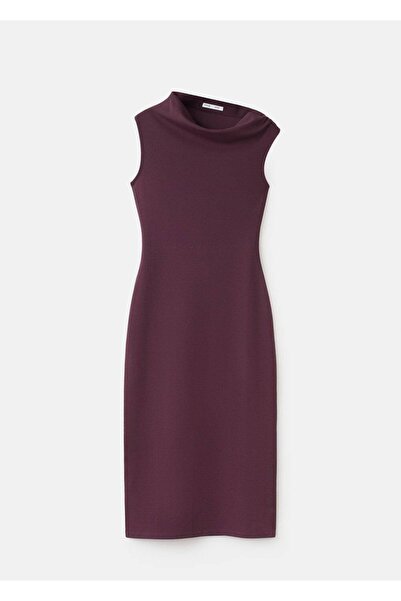 MANGO Woman Asimetrik midi elbise