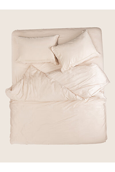 HilyMily Nevresim Takımı 240x220 cm Bambu Saten King Size/Bej/Bambus