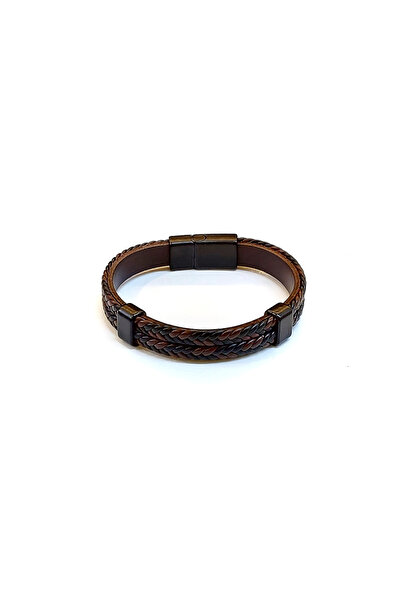 HER ŞEY NOTA www.herseynota.com Full Braid Heritage – Brown Leather Men's Bra...