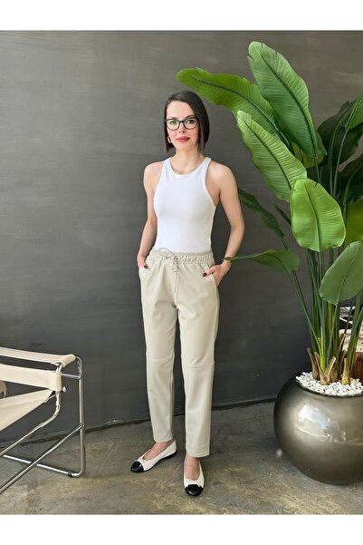 Pulli Collection High Waist Faux Leather Jogger Pants with Pockets