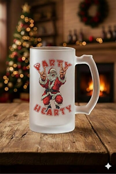 sartre art كأس زجاجي مصمم خصيصًا لحفلات سانتا كلوز للبيرة والمشروبات الغازية