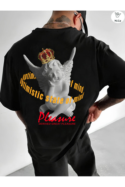 Unisex Kadın/Erkek BABY Özel Baskılı Oversize Pamuklu Bisiklet Yaka Penye T-Shirt