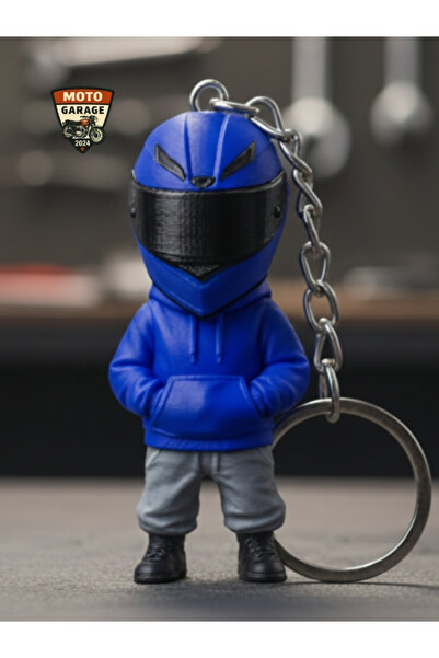 MotoGarage 3D Baskı Lacivert Motorcu Anahtarlık – Motor Aksesuar | Motor & Mo...