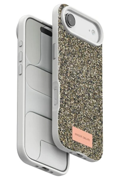 cepmoda غطاء/حافظة فاخرة بتصميم فضي لامع لهاتف آيفون 17 - صحراوي