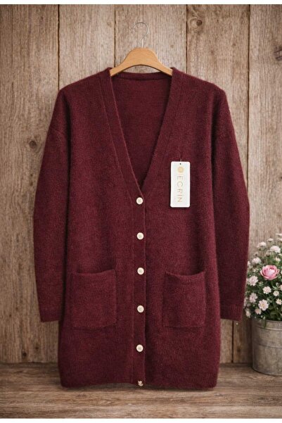 MODA VEDAT Women's Double Pocket Bearded Soft Cardigan -0370