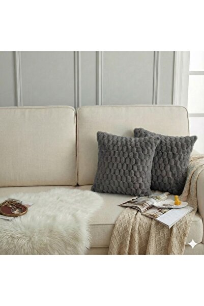 pufftable غطاء وسادة على شكل أرنب من القطيفة مكون من قطعتين مقاس 45*45 لون أن...