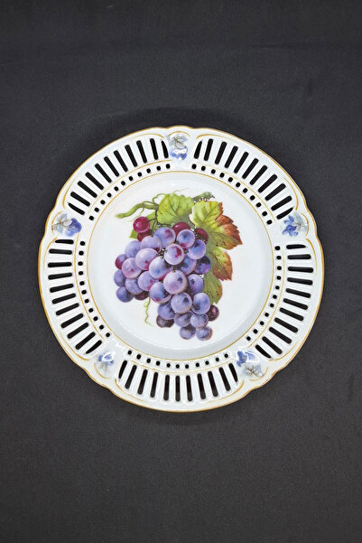 ABBETC Unstamped Period Grape Patterned Cake Plate 19 cm