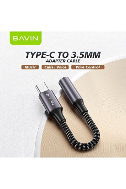 Bavin AUX35 Earphone Adapter Type-C To 3.5mm | Fast Audio, Music & Calls (Blu...