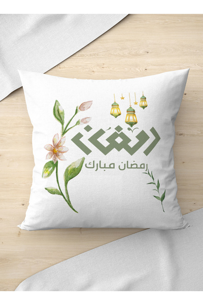 LOWHA Polyester Pillowcase Cushion Cover with Ramadan Mubarak Design
