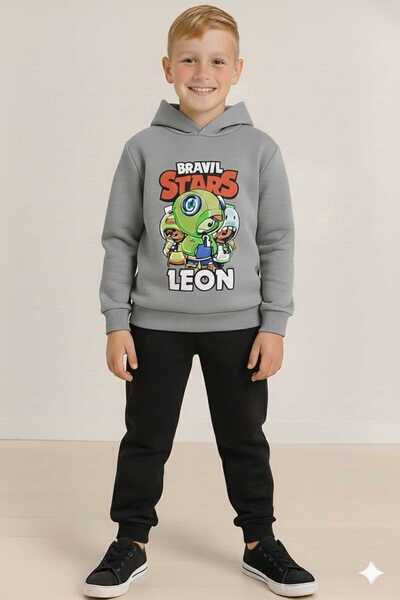 Nice Clothes Set trening pentru copii cu glugă UNISEX STARS LEON PRINT