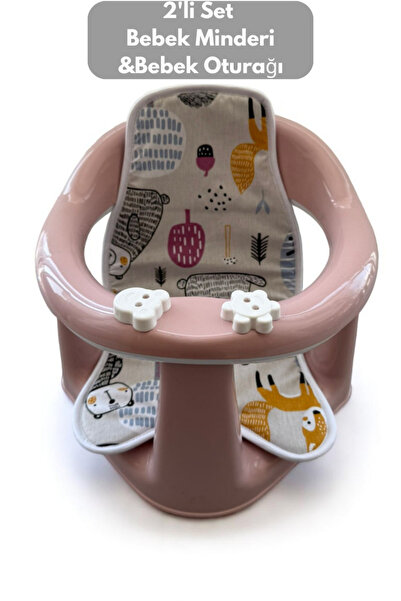 PONÇİK STORE 2'li Bebek Banyo Oturağı Ve Minder Seti - Vakum Taban Mama Otura...